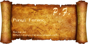 Punyi Ferenc névjegykártya